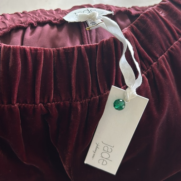 NWT Johnny Was WINE Wide Slip-on Tiered Pants Silk-blend velvet US L - Picture 3 of 8